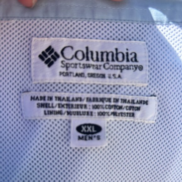 Columbia Fishing Shirt Light Blue Short Sleeve Cotton XXL Bonehead PFG - Picture 3 of 4